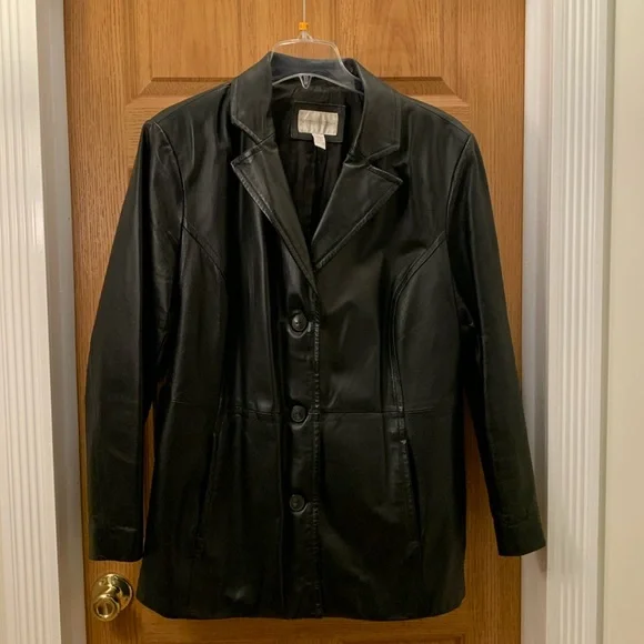 Worthington black women’s genuine leather jacket. - Picture 1 of 14
